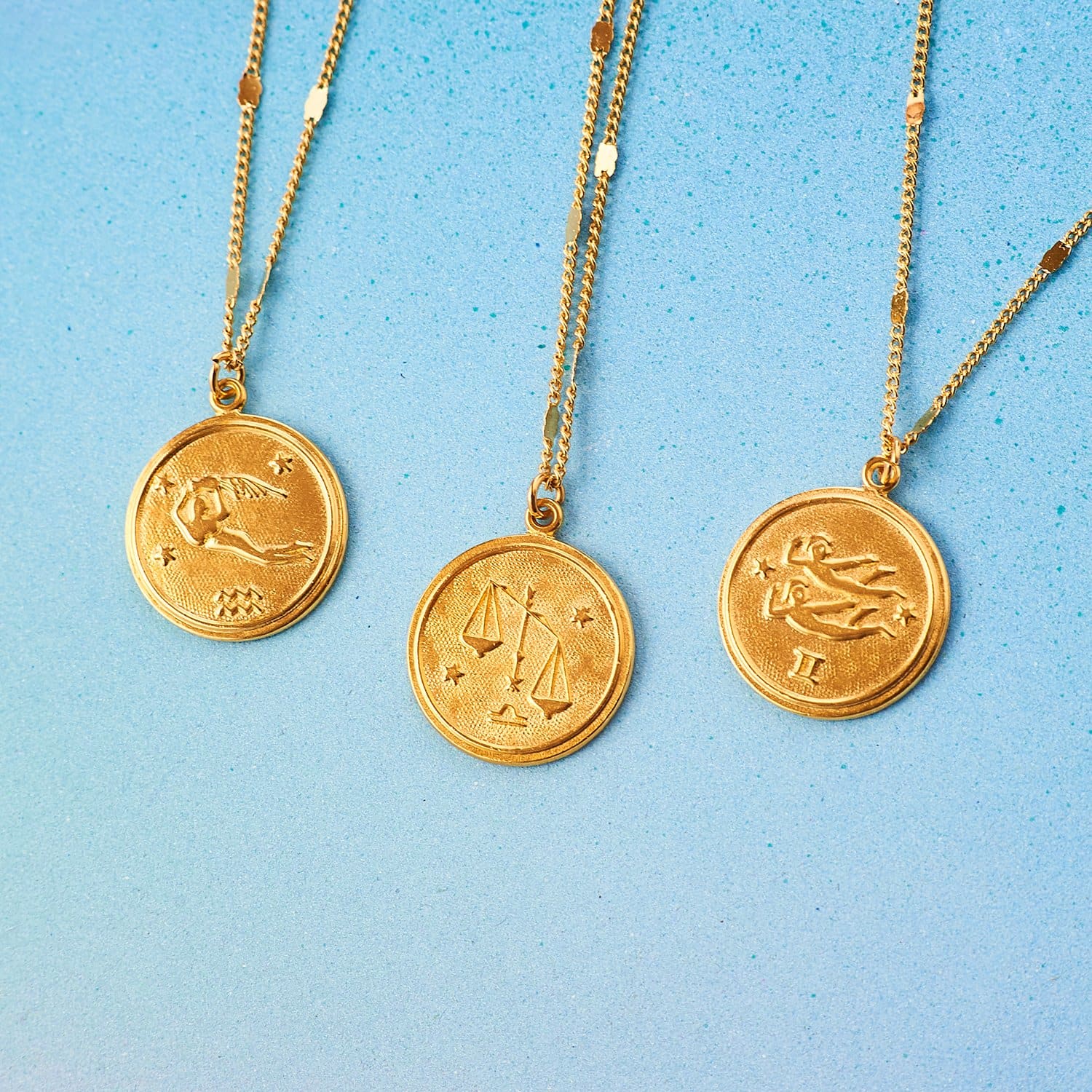 Zodiac Medallion Necklace Aquarius - Aries - Astrology 