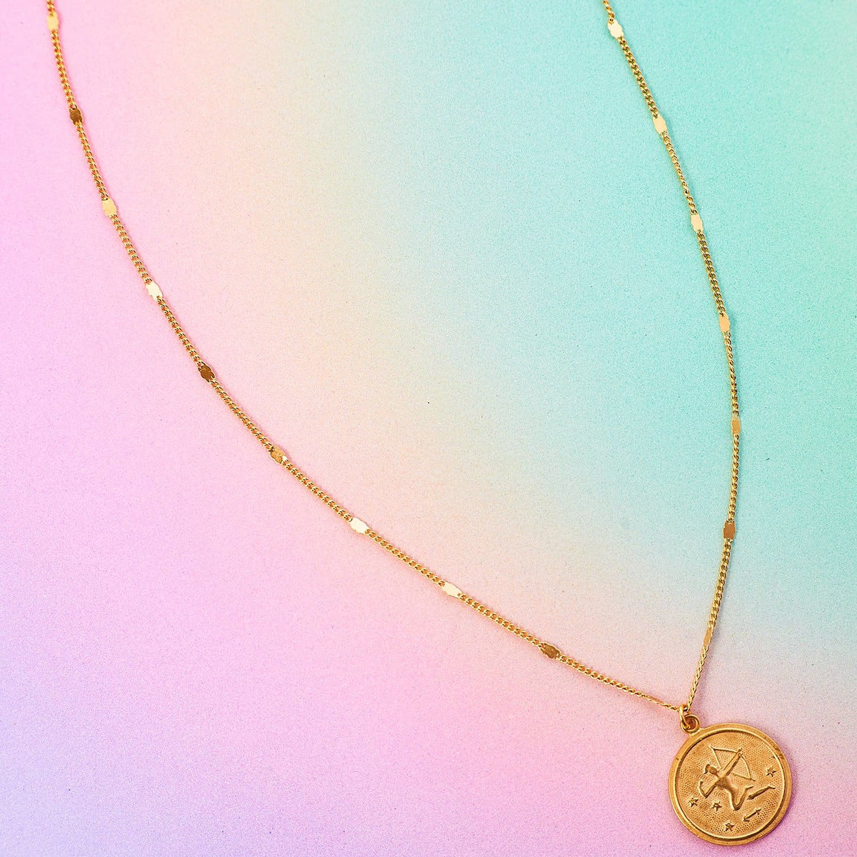 Zodiac Medallion Necklace Aquarius - Aries - Astrology 